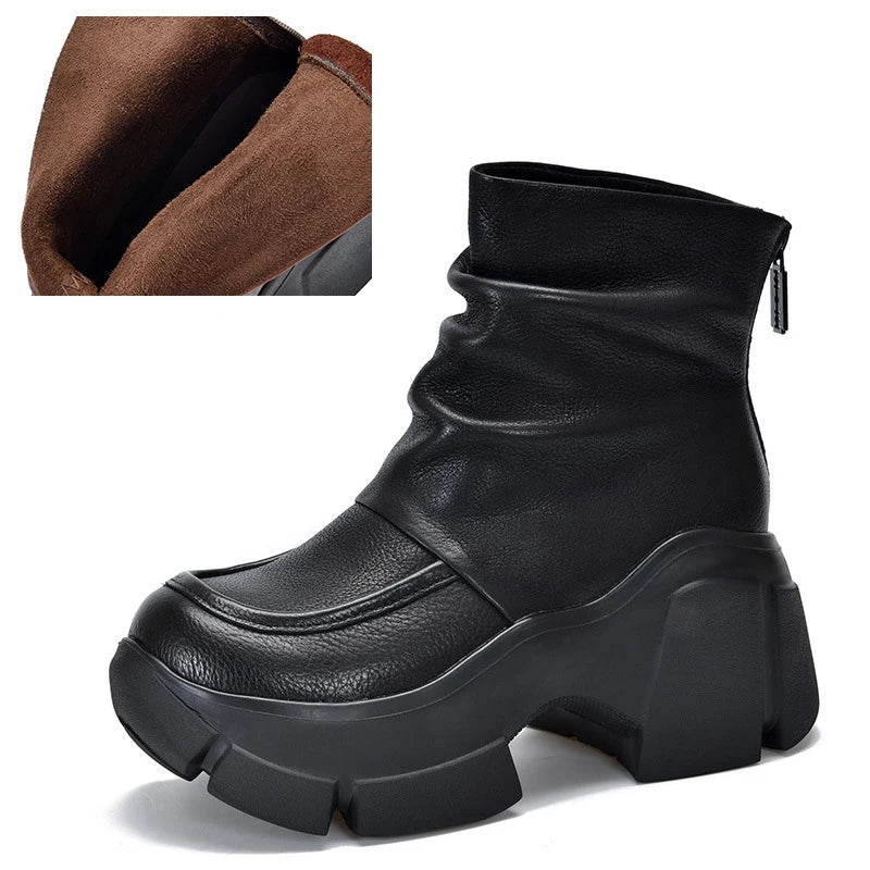 Women Handmade Genuine Leather Motorcycle Boots