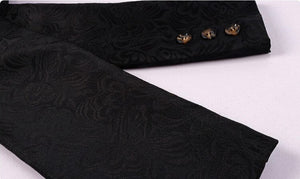 Men Gothic Medieval Jacquard Victorian Vest Coat Set