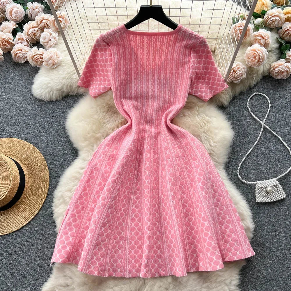 Women Korean Ruched Mini Solid A Line Dress