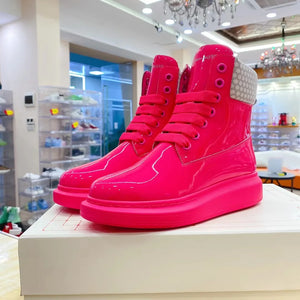 Unisex Candy Colours Boots Genuine Leather Shoes