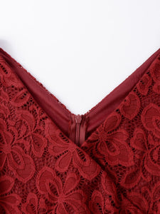 Women Floral Vintage Lace Pencil Bodycon Dress