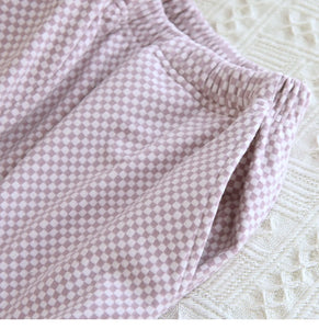 Women Retro Cotton Plaid Pyjamas Set