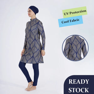 Women Hijab Modest Burkini 3 Pcs Swimsuit
