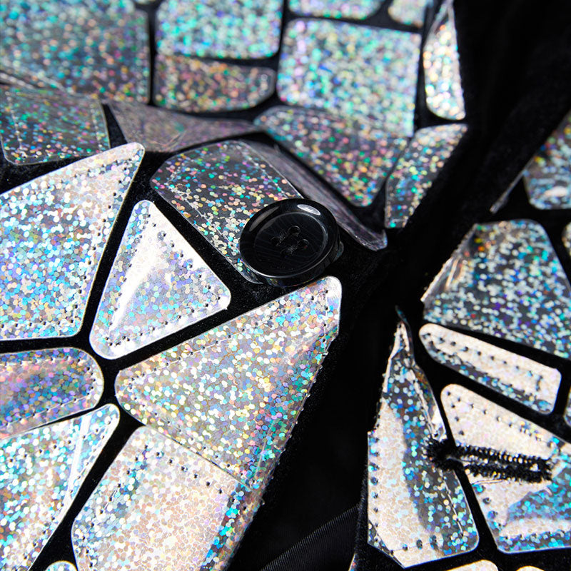 Men Laser Sequin Tuxedo Blazer