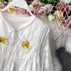 Women Chic Embroidered Vintage Dress