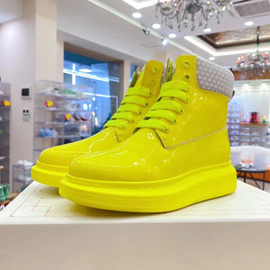Unisex Candy Colours Boots Genuine Leather Shoes