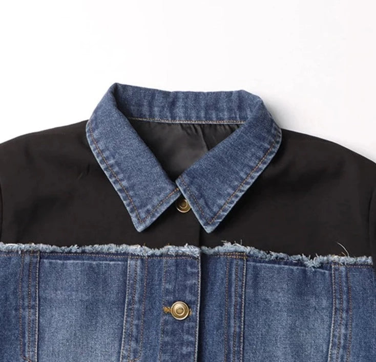 Women Vintage Casual Patchwork Denim Jackets