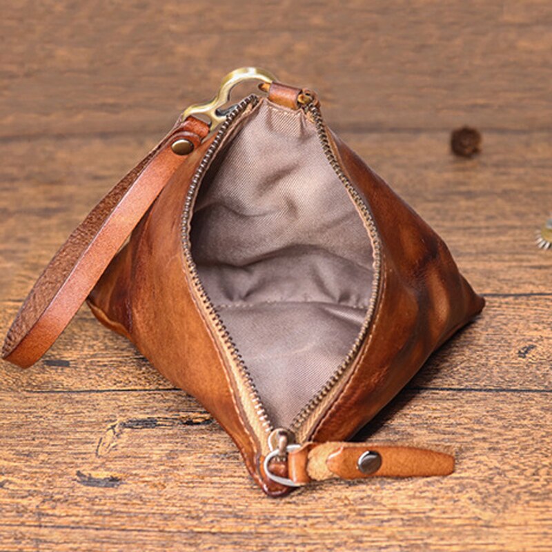 Vintage Genuine Leather Retro Mini Purse Key Bag