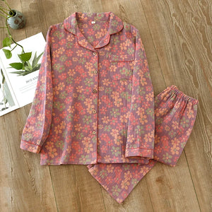 Women Floral Vintage Fragmented Pyjama Set