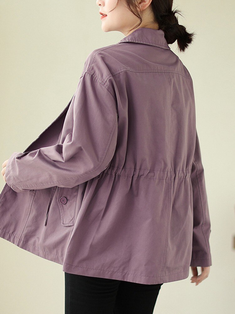 Women Korean Style Vintage Casual Jacket