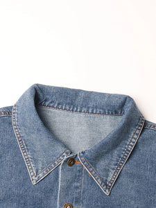 Women Floral Vintage Hollow Out Denim Jackets