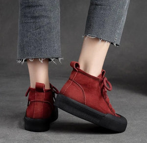 Women Genuine Leather Loafer Chunky Sneakers