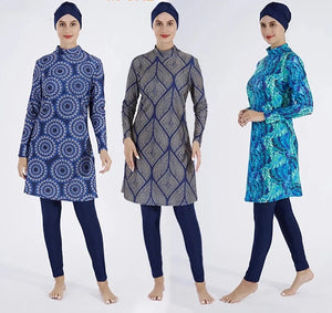 Women Hijab Modest Burkini 3 Pcs Swimsuit