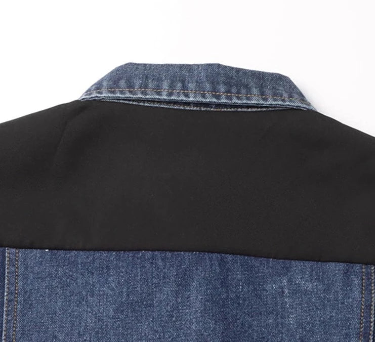 Women Vintage Casual Patchwork Denim Jackets