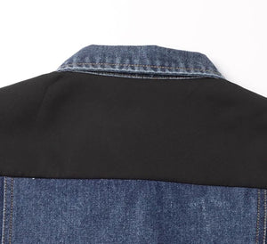 Women Vintage Casual Patchwork Denim Jackets