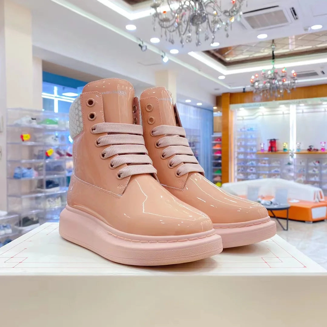 Unisex Candy Colours Boots Genuine Leather Shoes
