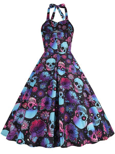 Women Halloween Costumes Vintage Midi Dress