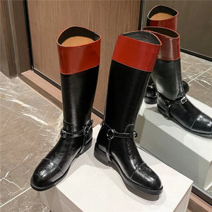 Women Genuine Leather Handmade Knee High Boots