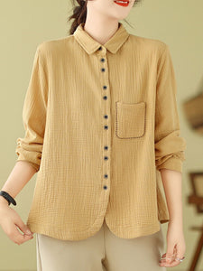 Women Korean Vintage Casual Shirt