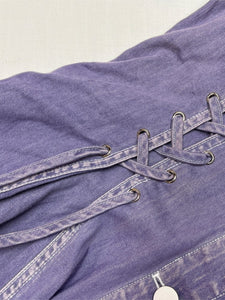 Women Retro Slim Denim Drawstring Dress