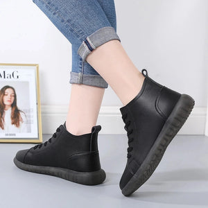 Women Genuine Leather Casual Sneakers