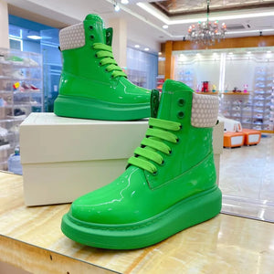 Unisex Candy Colours Boots Genuine Leather Shoes