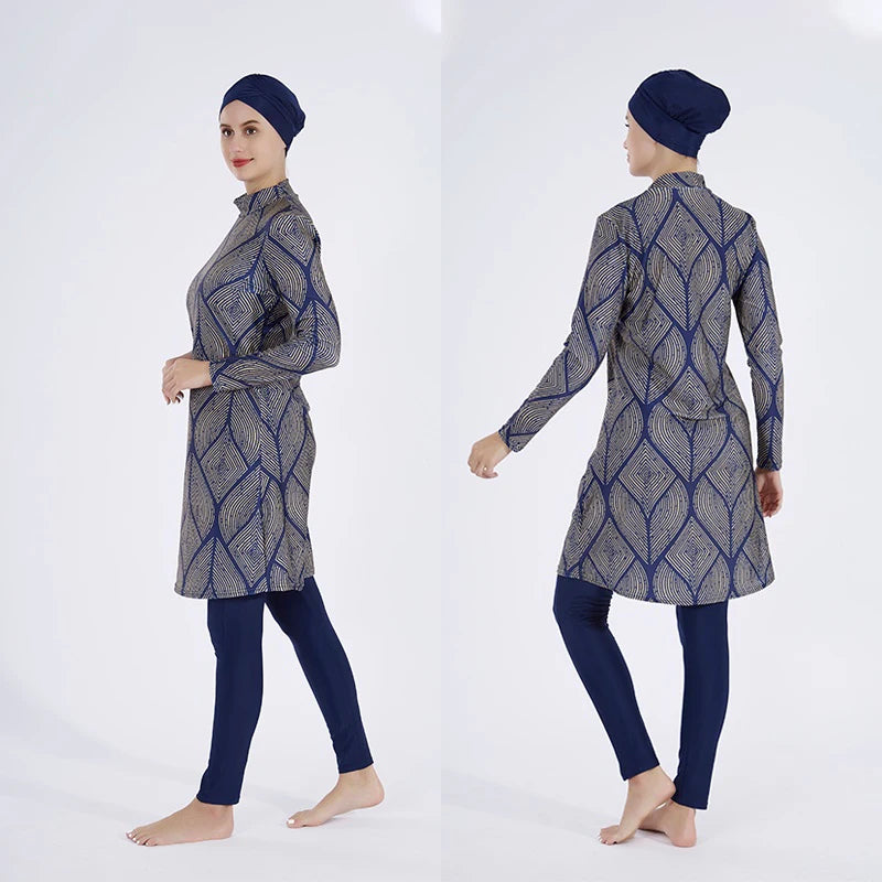 Women Hijab Modest Burkini 3 Pcs Swimsuit