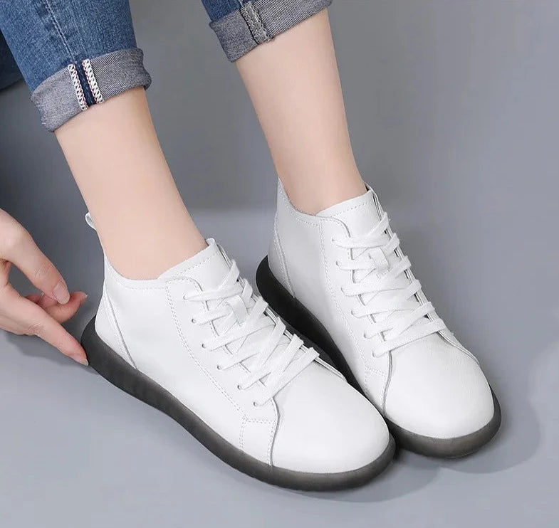 Women Genuine Leather Casual Sneakers