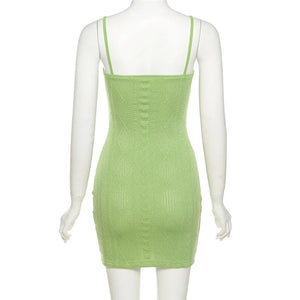 Women Casual Spaghetti Strap Bodycon Mini Dress