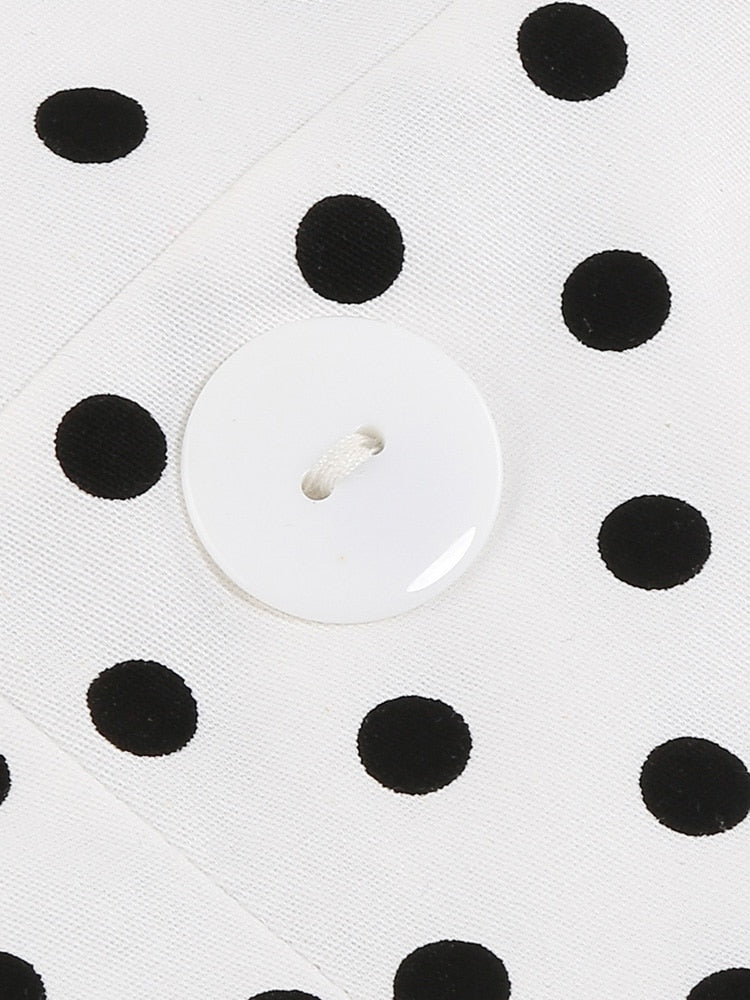 Women Polka Dot Vintage Rockabilly Midi Dress