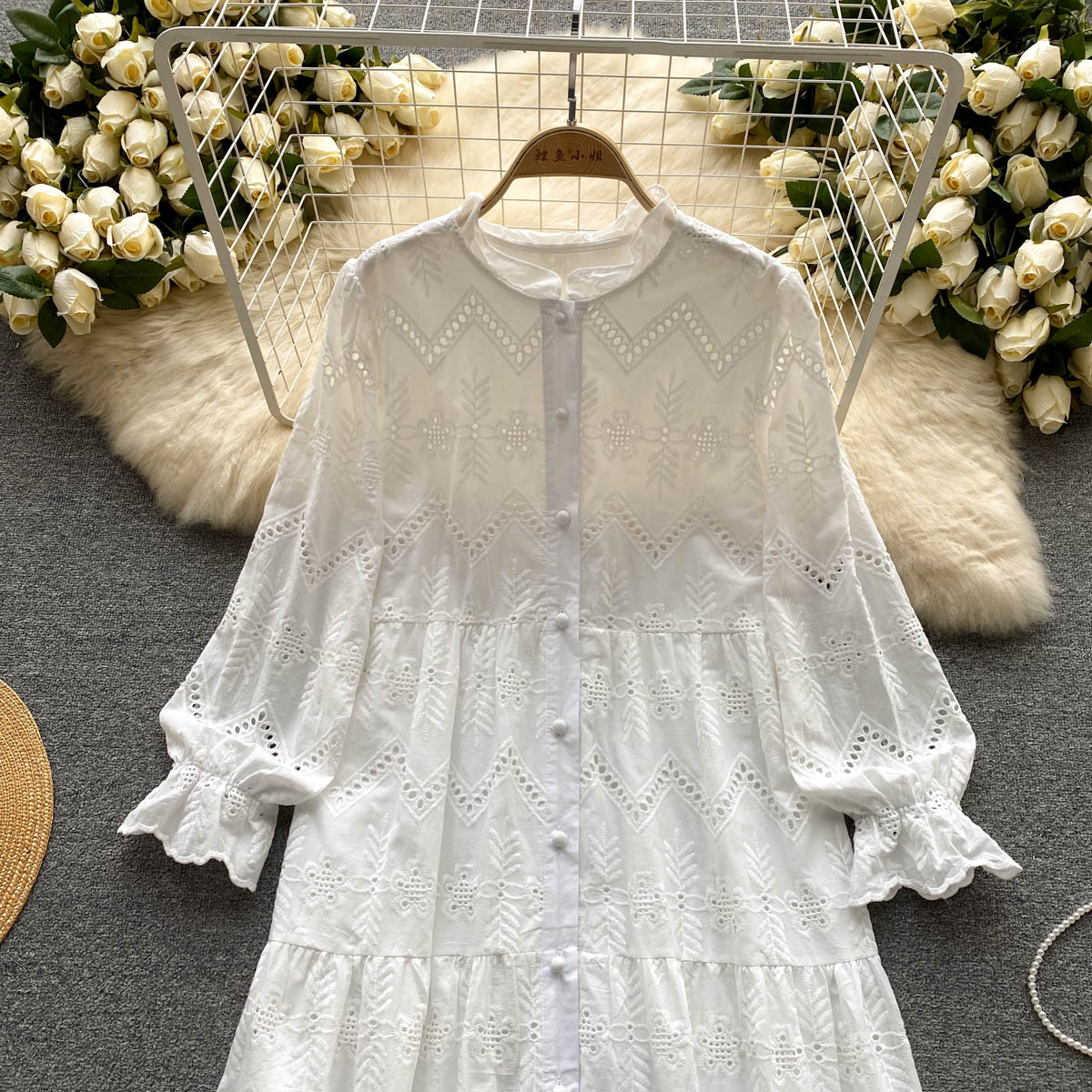 Women Embroidery Vintage Maxi Long Dress