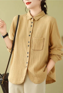 Women Korean Vintage Casual Shirt