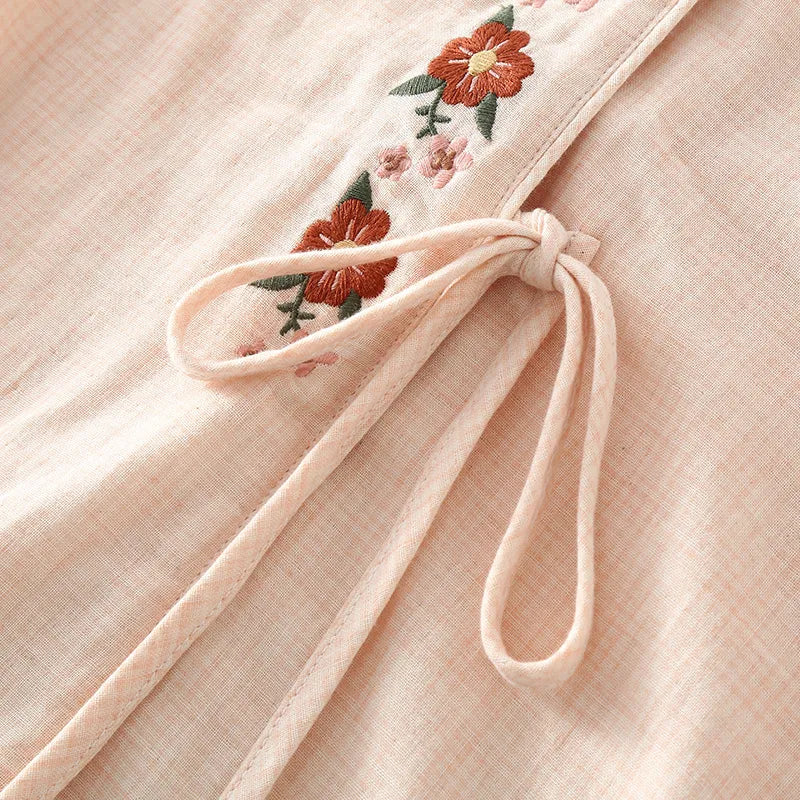 Women Vintage Cotton Pyjamas Set