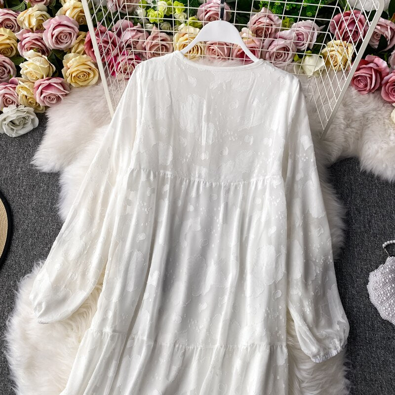 Women Chic Embroidered Vintage Dress