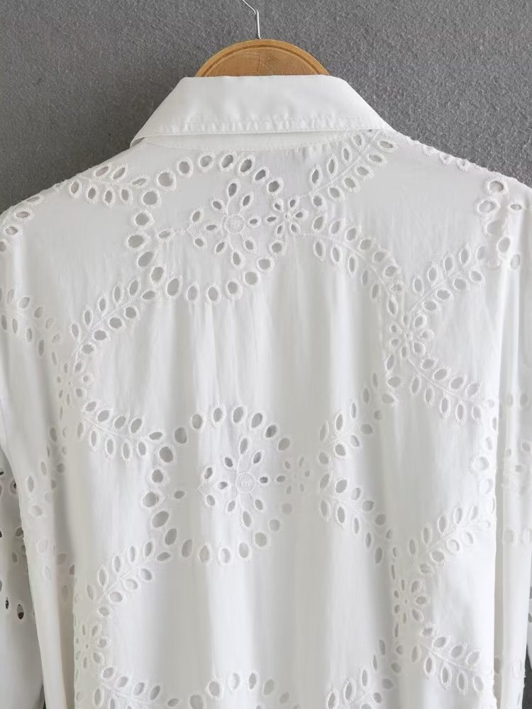 Woman Cotton Casual White Dress