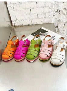 Women Genuine Leather Retro Sandals