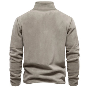 Men Zipper Neck Fleece Pullover