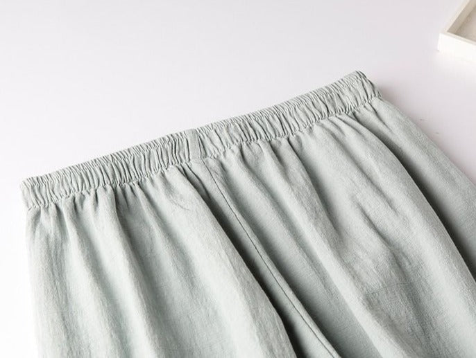 Women Floral Embroidery Loose Wide Leg Pants