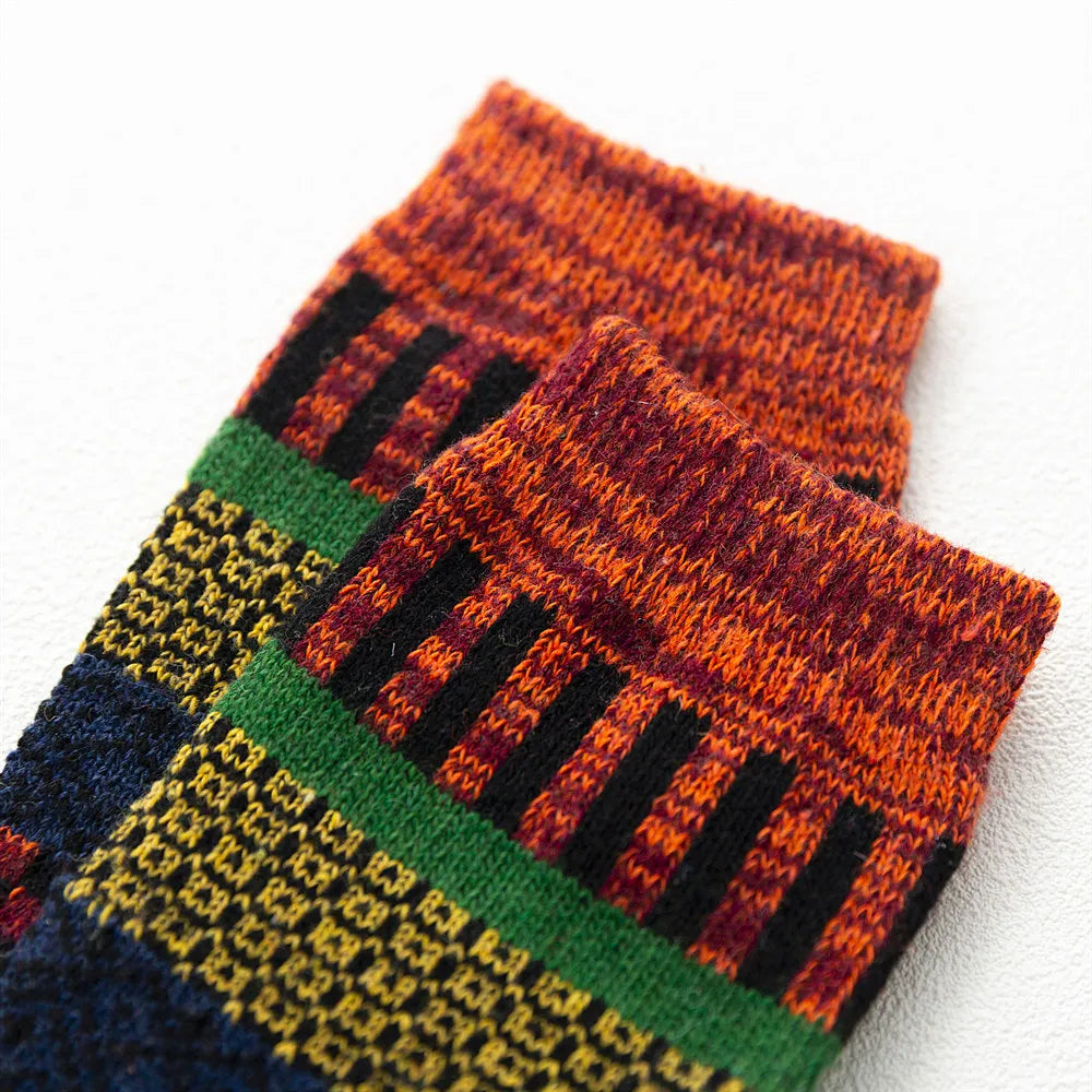 Men Retro Colourful 5 Pairs Winter Socks