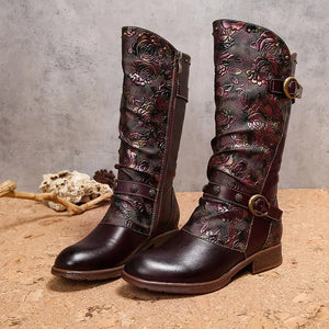 Women Retro Handmade Genuine Leather Boots