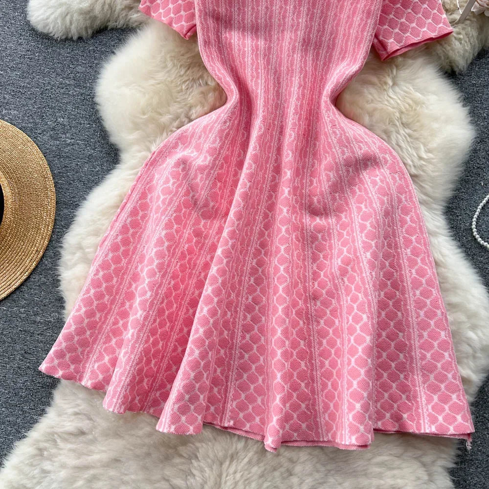 Women Korean Ruched Mini Solid A Line Dress