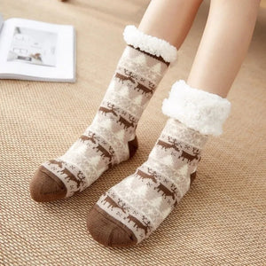 Women Christmas Winter Plush Soft Socks