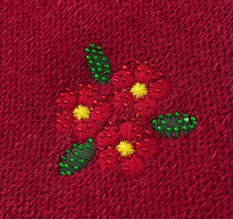 Women Vintage Floral Vest Knitted Sweater