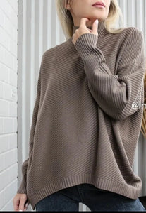 Women Casual Loose Knit O-Neck Pullover