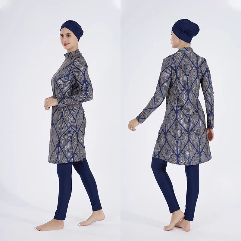 Women Hijab Modest Burkini 3 Pcs Swimsuit