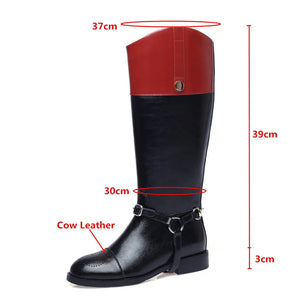 Women Genuine Leather Handmade Knee High Boots