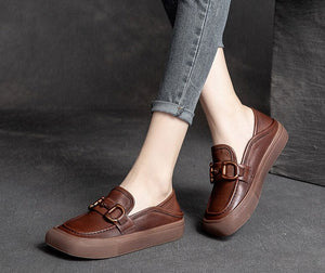 Women Genuine Leather Casual Moccasins Soft Shoes