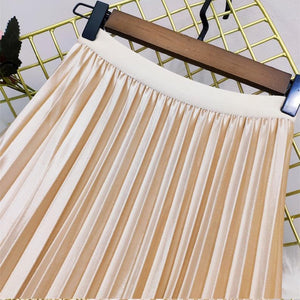 Women Both Sides Wear Pearls Mesh Skirt