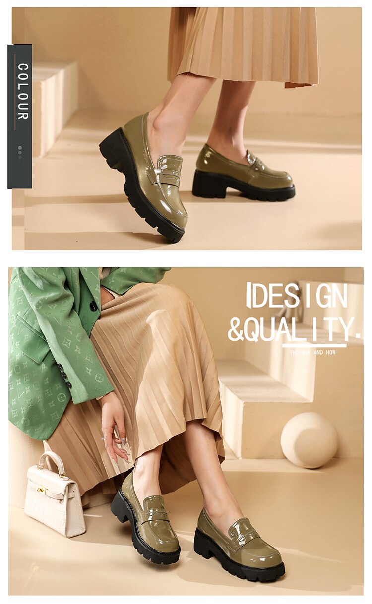 Women Genuine Leather Platform British Style Shoes