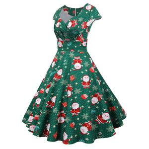 Women Vintage Christmas Versatile Dress